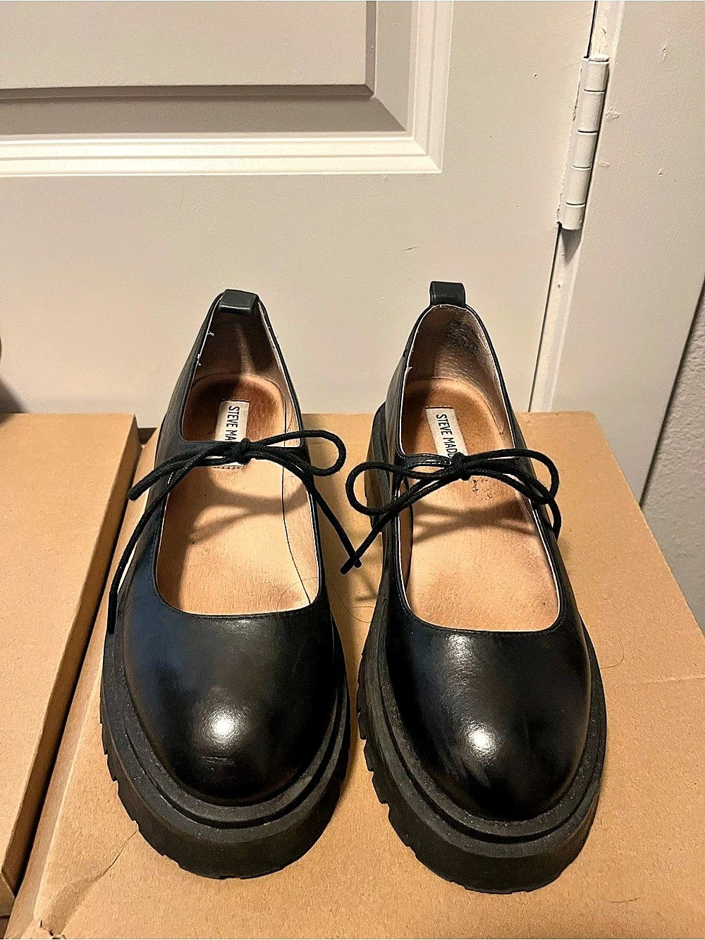 Steve Madden Landon Platform Mary Jane Shoes Black US 8.5